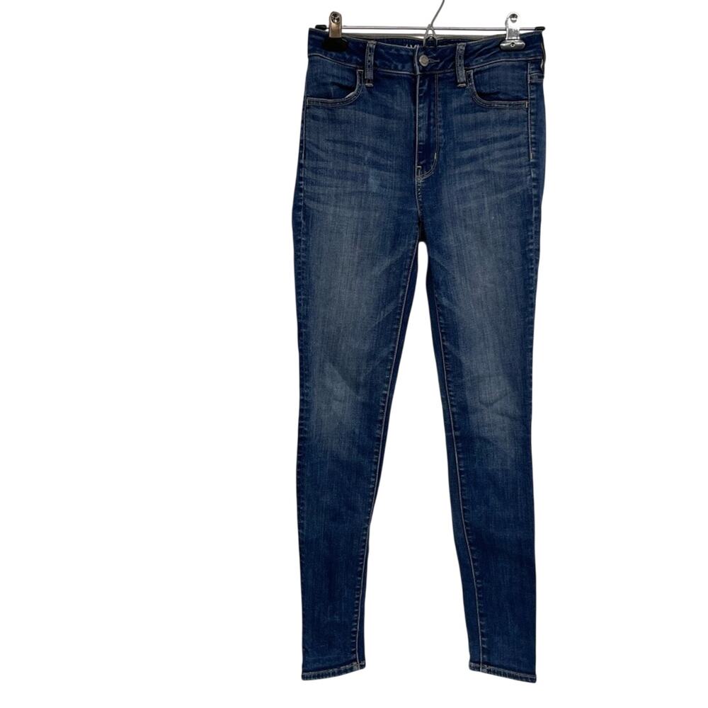 American Eagle Dark Wash Super High Rise Jeggings Jeans Womens 2 Skinny Jeans